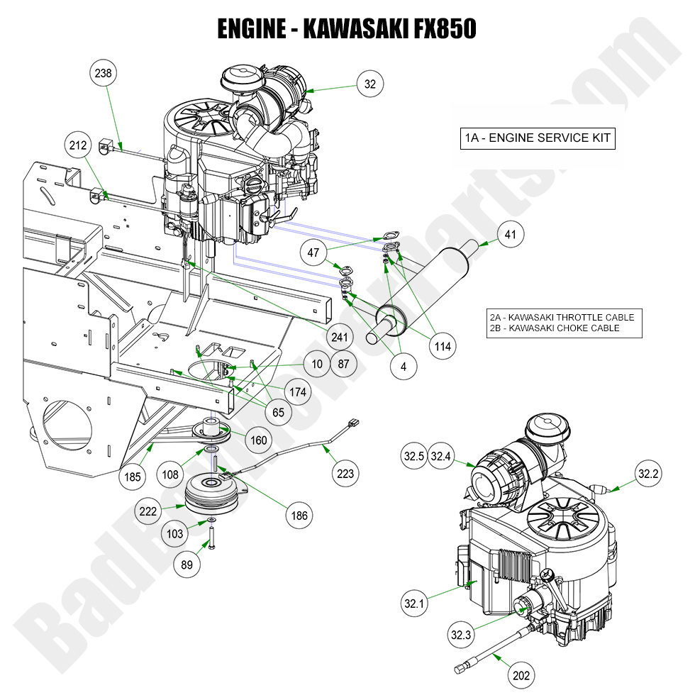 3147 - Bad Boy Mower Parts Lookup > 2023 > Rebel > Engine - Kawasaki FX850